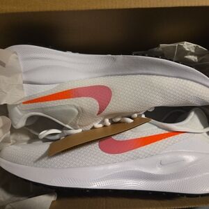 Nike Women's White and Orange-Pink Sneakers